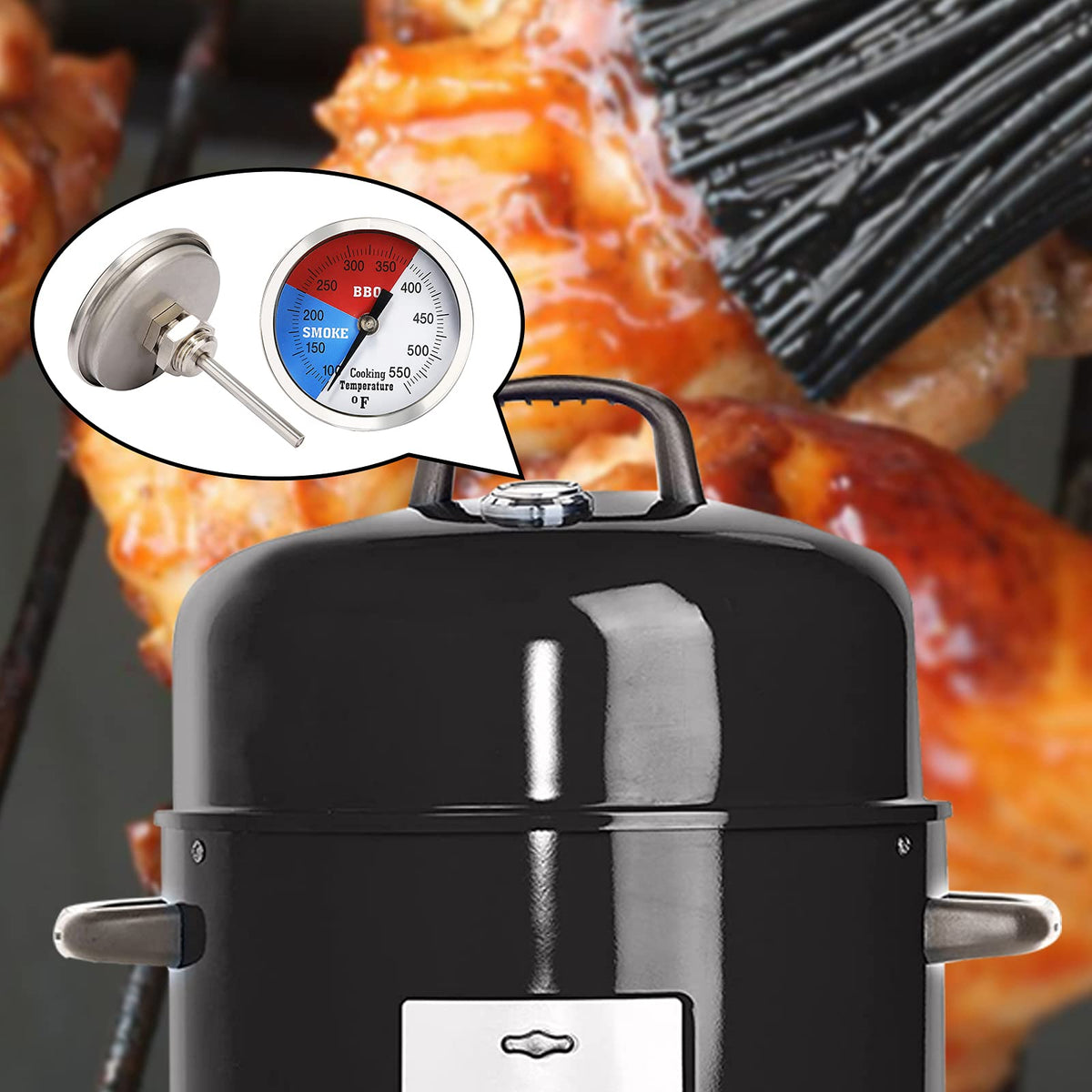 Solimeta waterproof thermometer stays functional in outdoor grilling conditions