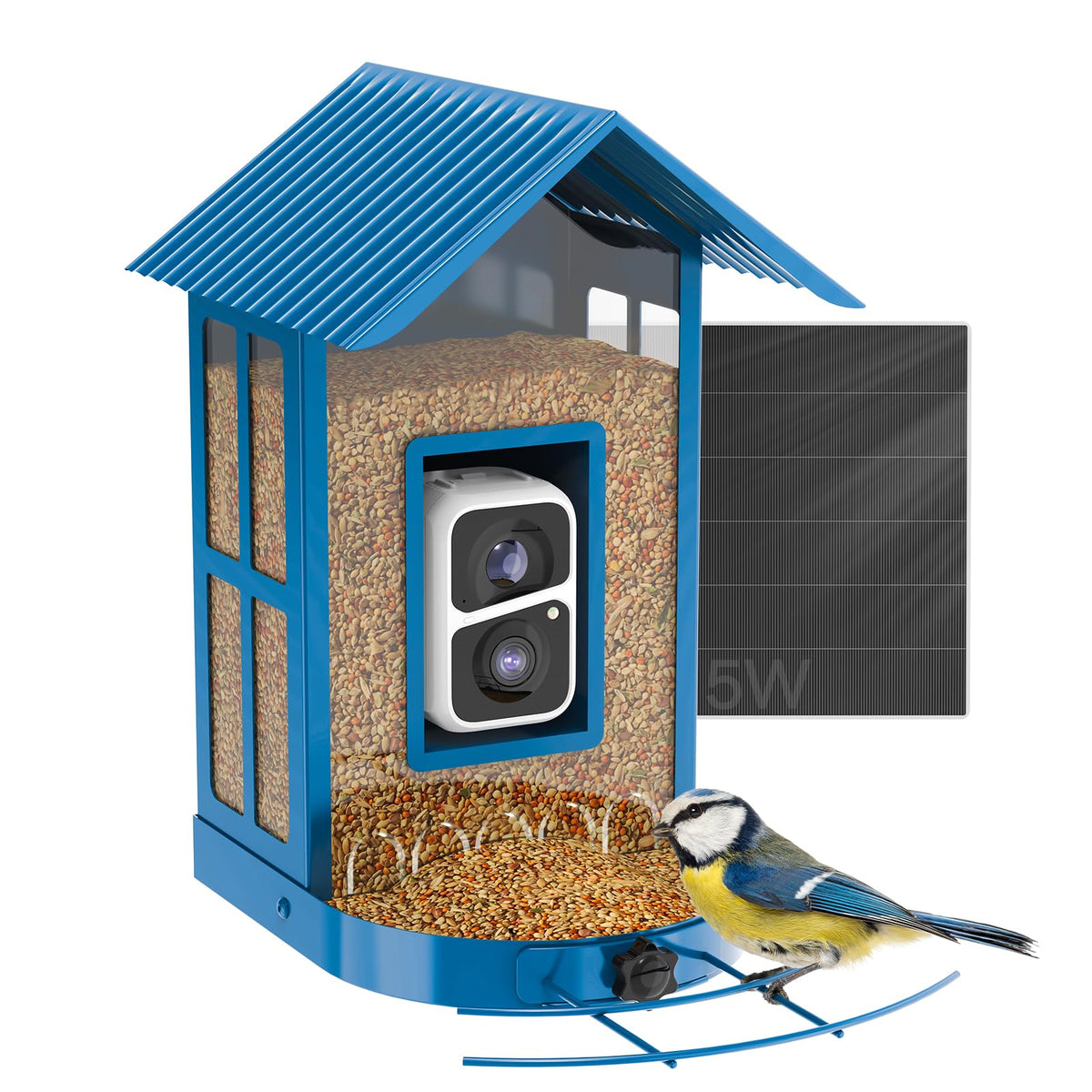 SOLIOM BF08 front view bird feeder for easy monitoring of visiting birds.