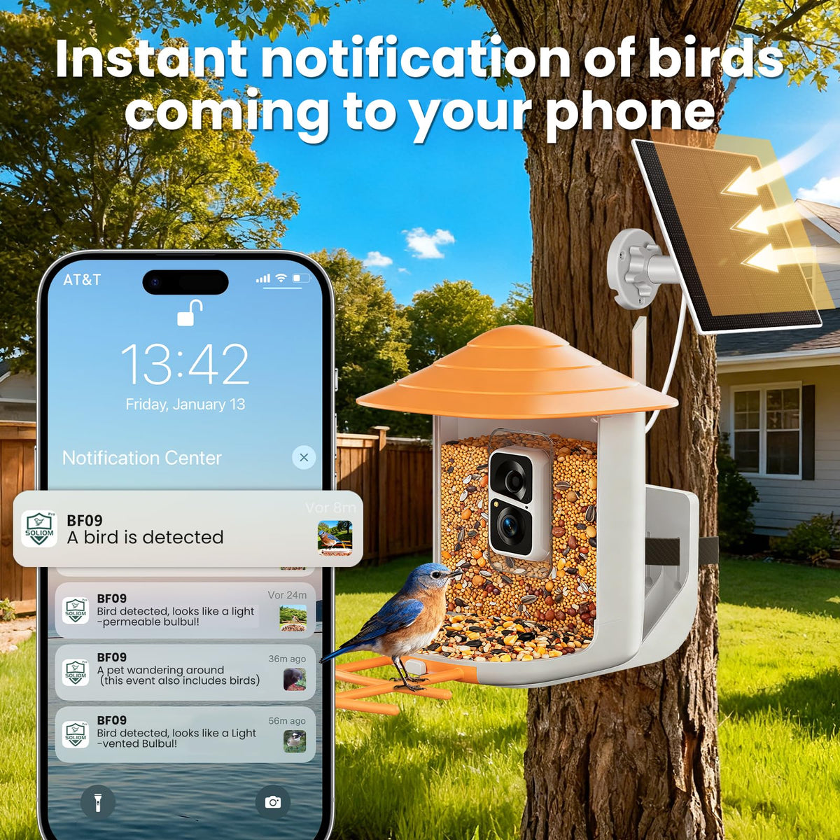 SOLIOM BF09 2.4GHz Wi‑Fi offers stable setup and notifications.
