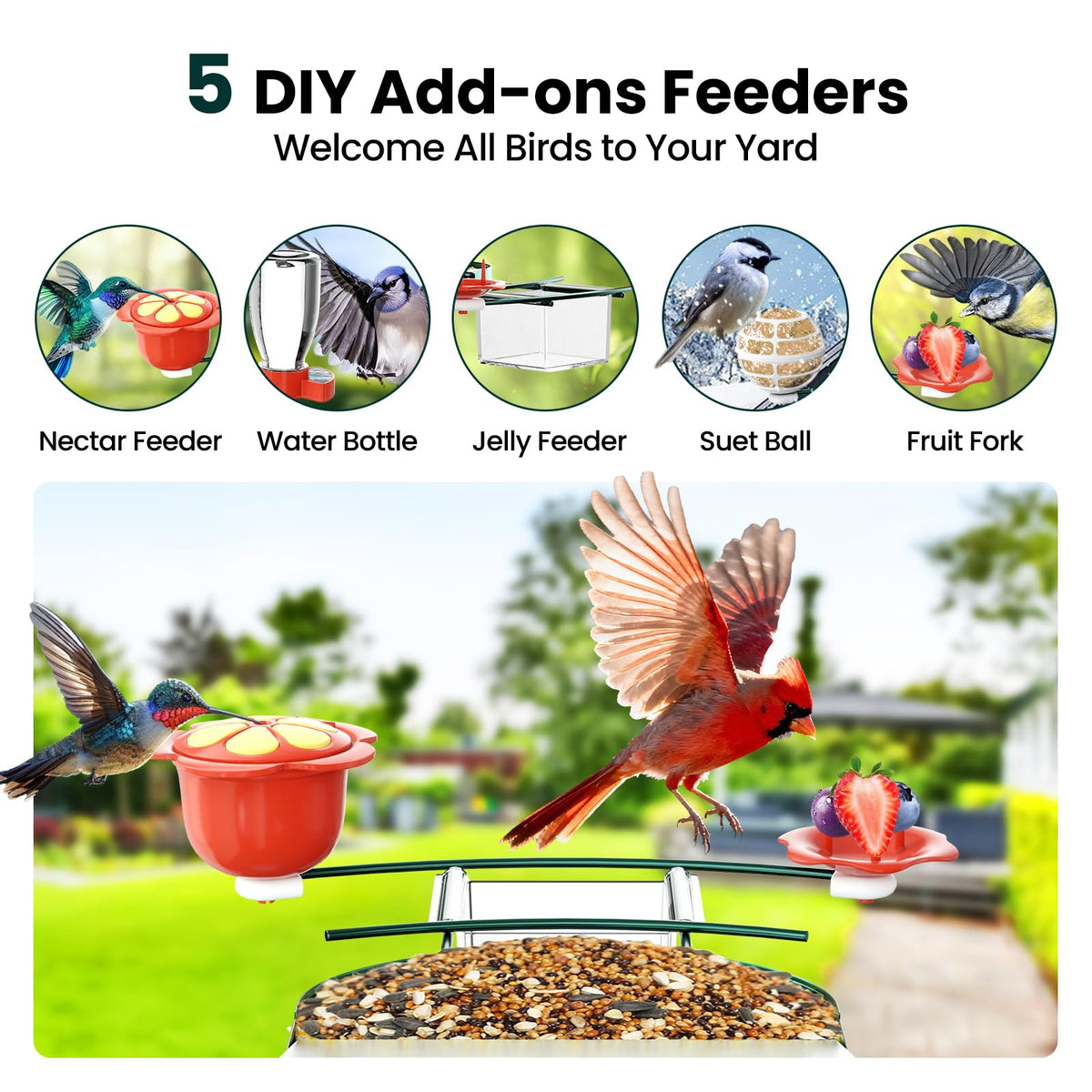 SOLIOM metal squirrel-proof design keeps seed safe for birds.