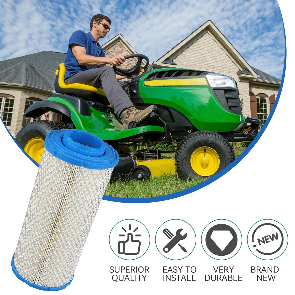 SOLLON air filter kit for Kawasaki and Kohler fitments supports long service life
