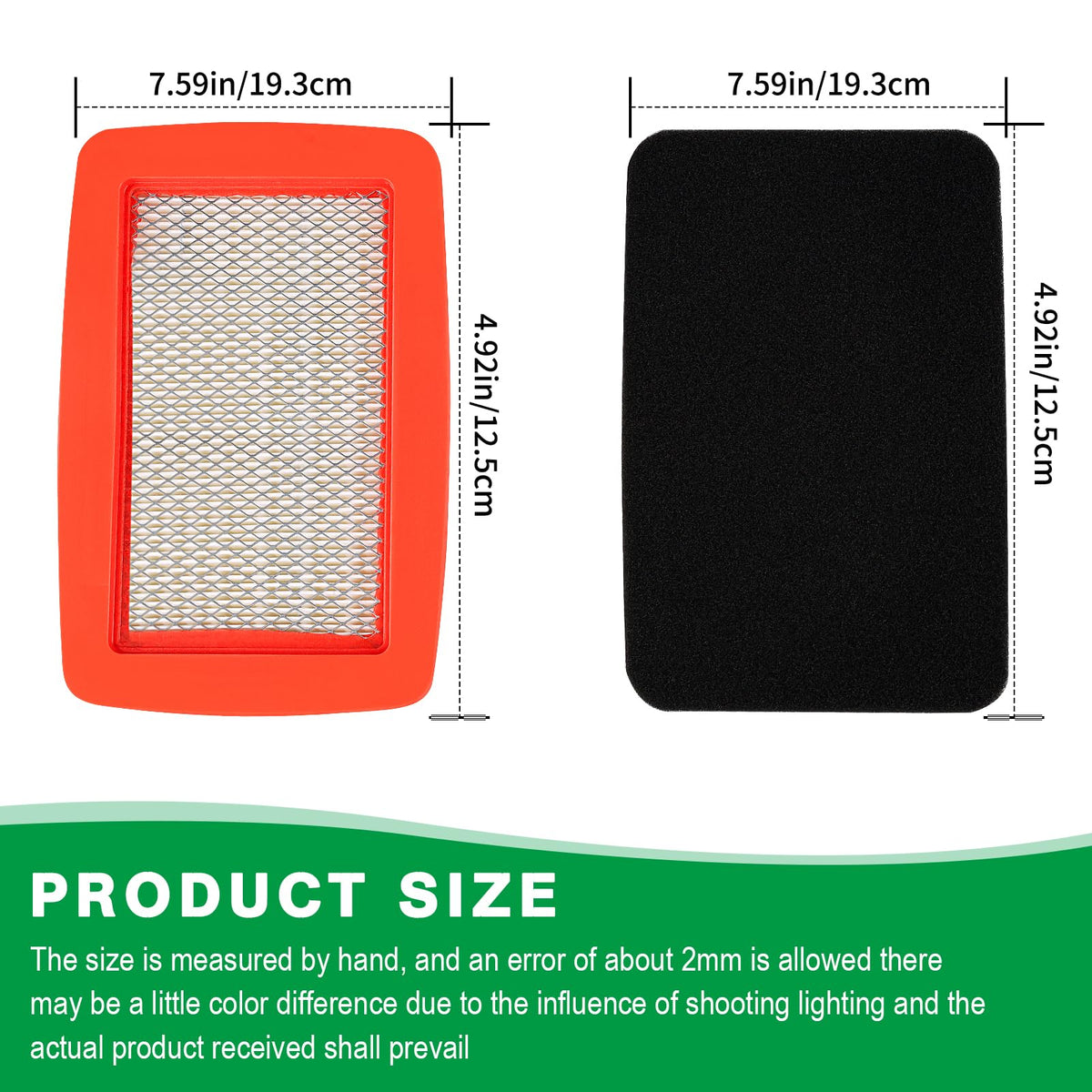 SOLLON air filter for RedMax EBZ7500 – side view showing durable construction.
