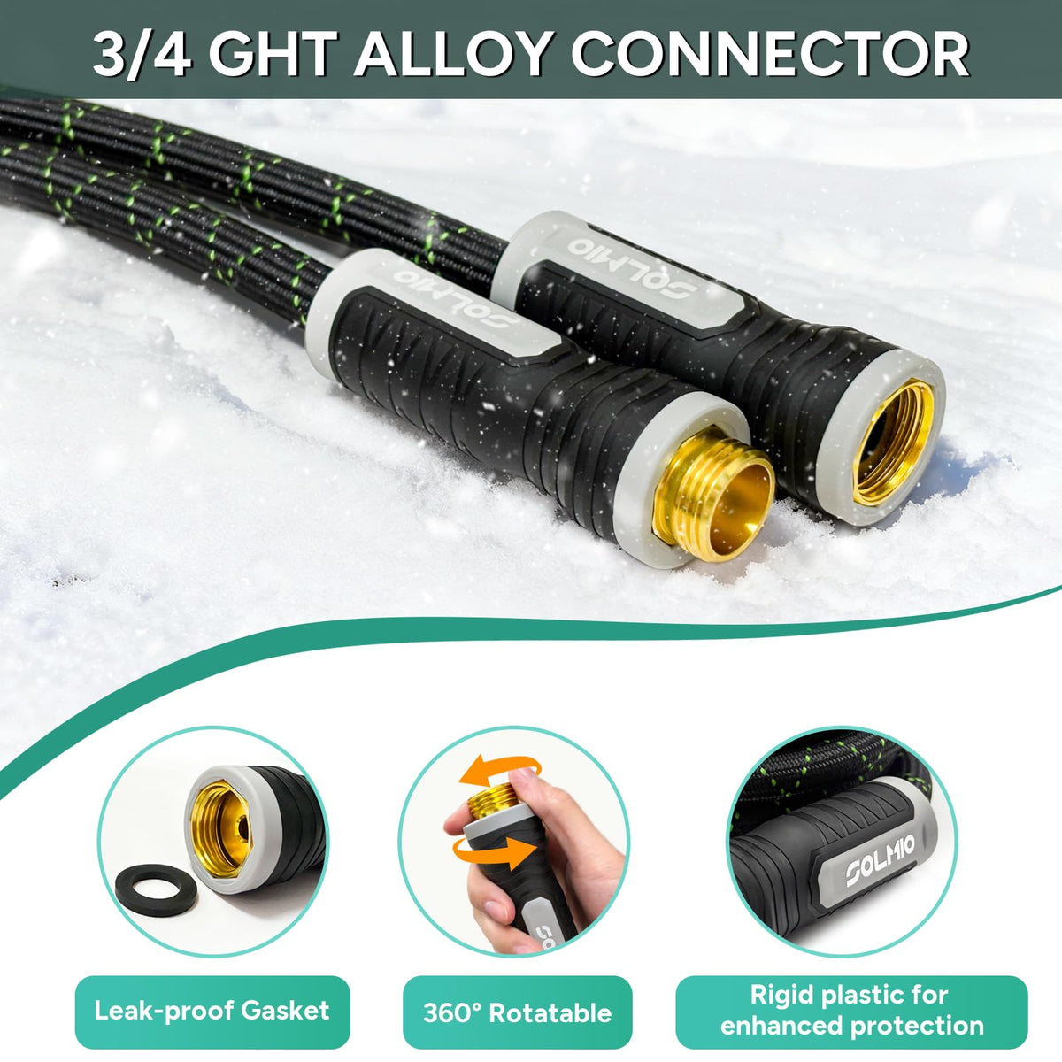 SOLMIO leak-proof swivel connection emphasizing secure operation