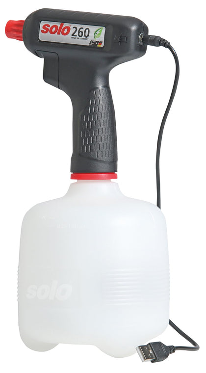 SOLO 260 battery-powered one-hand sprayer in action for precise garden spraying