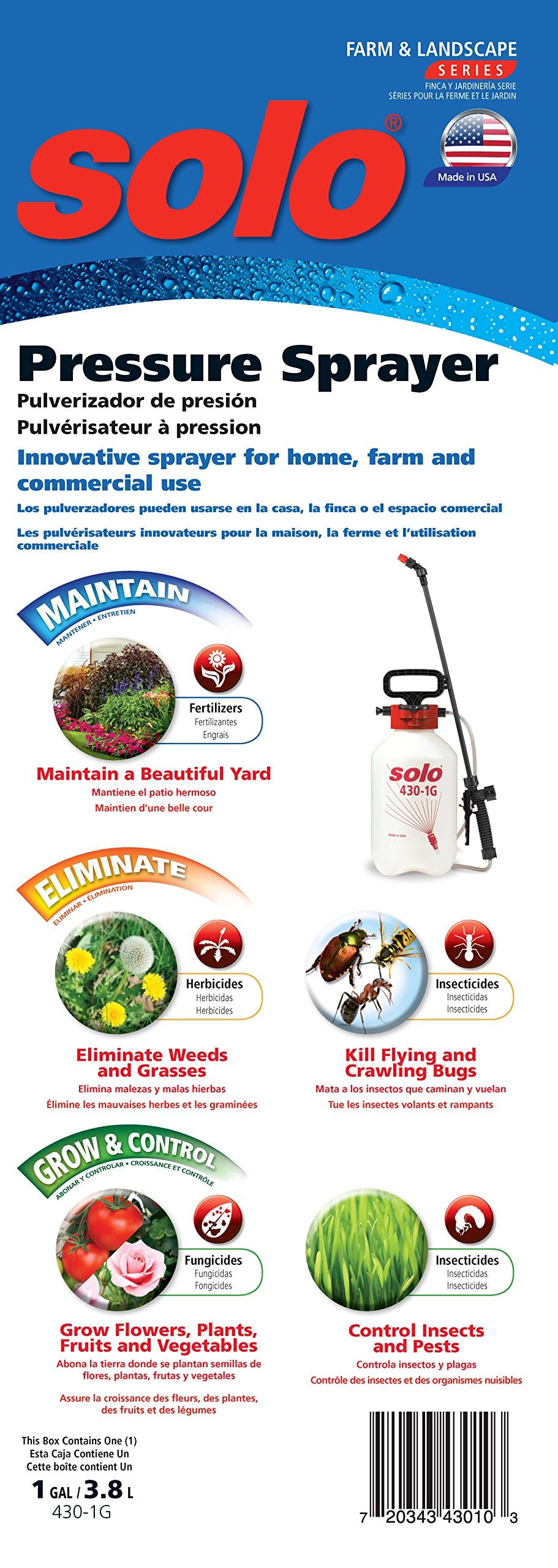 SOLO 430-1G sprayer shut-off valve with lock-on feature.