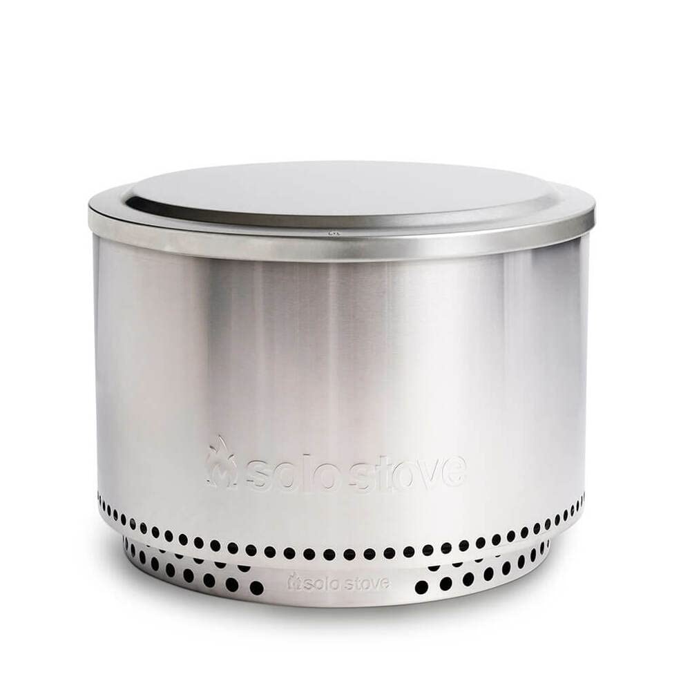 Solo Stove Yukon lid 304 stainless steel durability.
