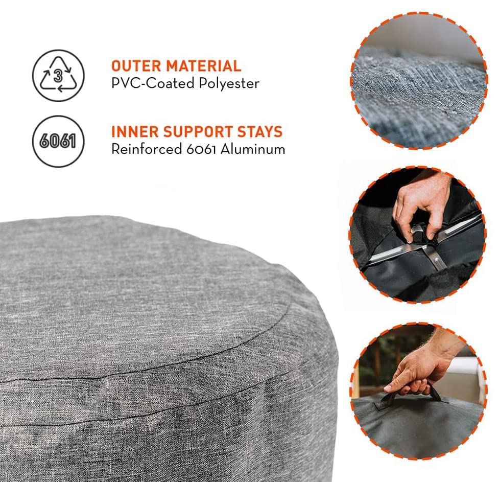 Aluminum reinforcement visible on Solo Stove Yukon Shelter cover for durability