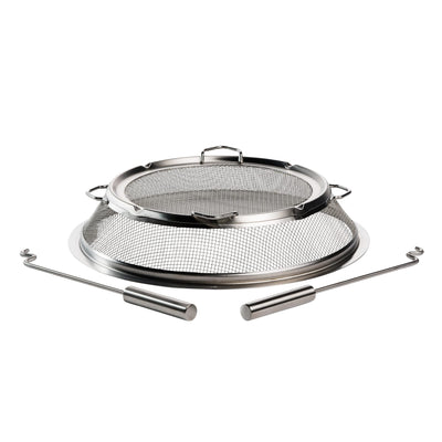 Solo Stove Yukon Shield exterior view shows durable spark protection for outdoor fires.