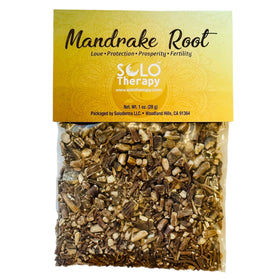 Solo Therapy mandrake dried cut root for protective rituals and traditional practice.