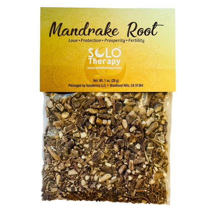 Solo Therapy mandrake dried cut root for protective rituals and traditional practice.