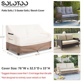SoloToo adjustable buckles demonstrate windproof fit for outdoor sofa protection.