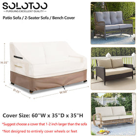 SoloToo couch cover with elastic hem and buckles ensures a snug, wind-resistant fit.