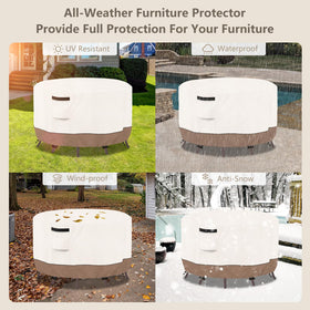SoloToo round cover fits most 48-inch round tables for year-round use.