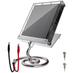 SOLPERK 12V solar panel front view powers a deer feeder reliably.