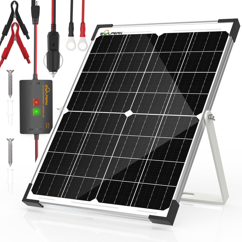 SOLPERK 25W 12V solar panel for reliable off-grid charging in any weather.