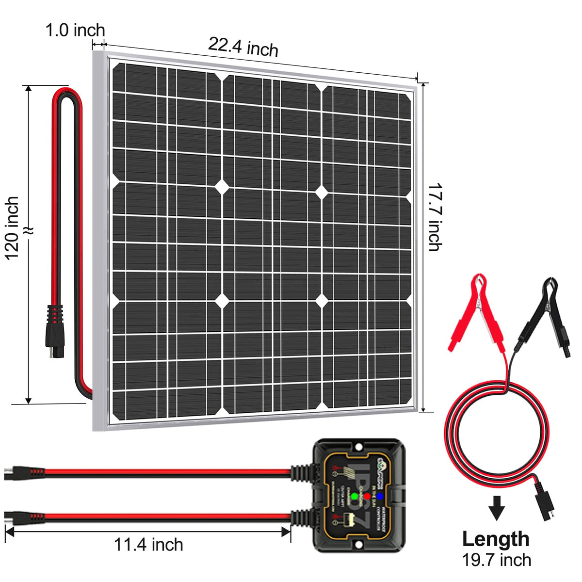 SOLPERK all-in-one package includes panel, controller, and cables