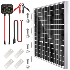 SOLPERK 50W solar panel front view powering 12V batteries efficiently