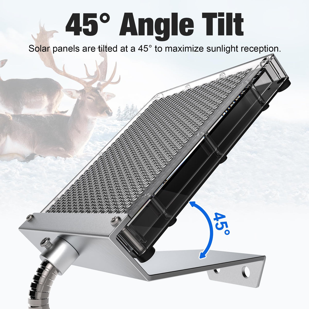 SOLPERK aluminum mounting bracket provides sturdy outdoor mounting.
