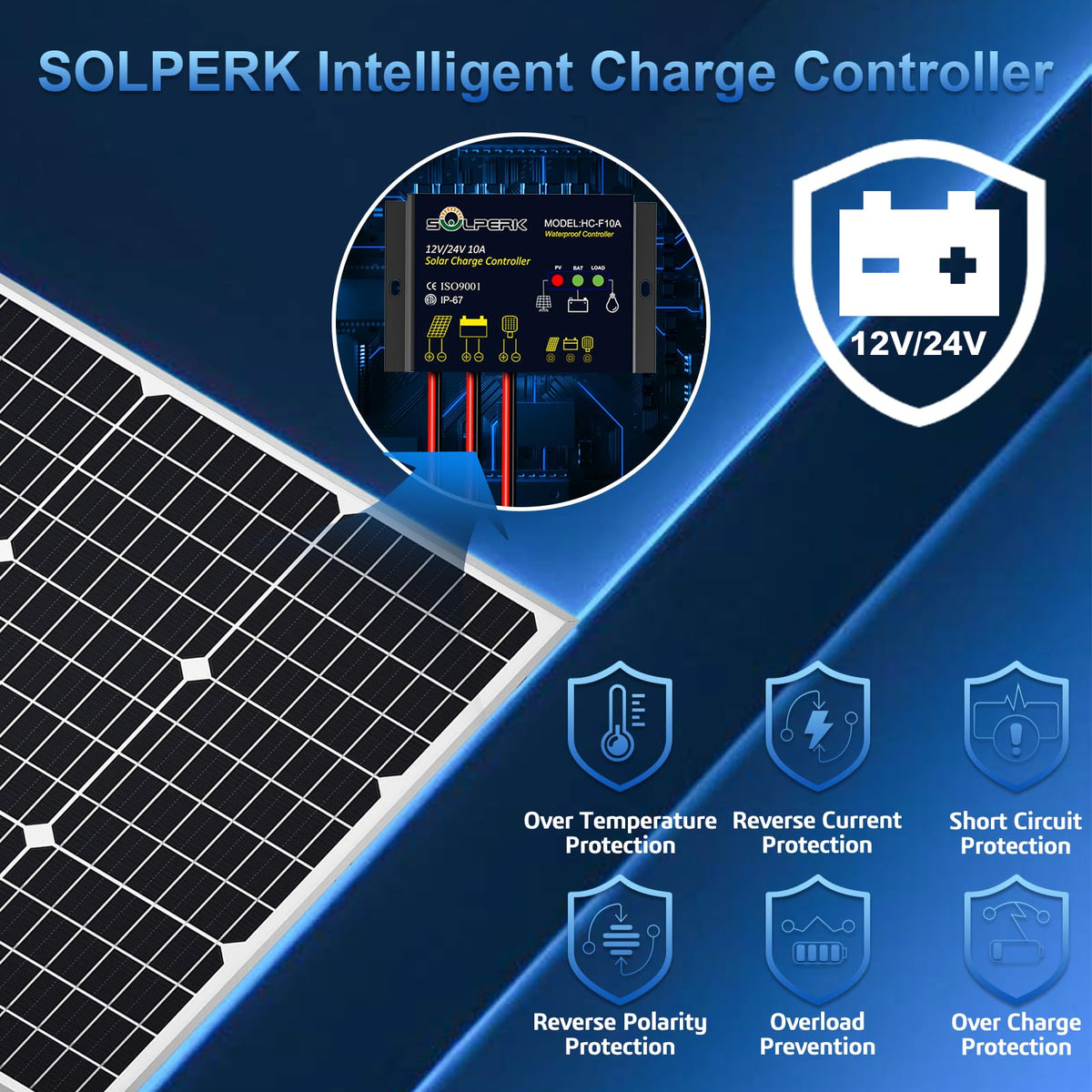 SOLPERK IP65 controller enables safe weatherproof charging for 12V batteries