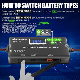 SOLPERK MPPT 10A 12V controller with rugged ABS housing endures harsh weather