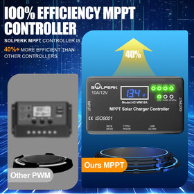 SOLPERK MPPT 10A 12V controller IP65 rating protects against rain and dust