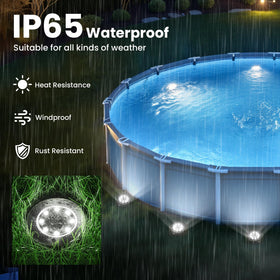 SOLPEX NiMH battery powered pool light provides reliable nightly illumination.