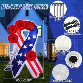 Solsew LED flag inflatable lights the yard at night for vibrant visibility.