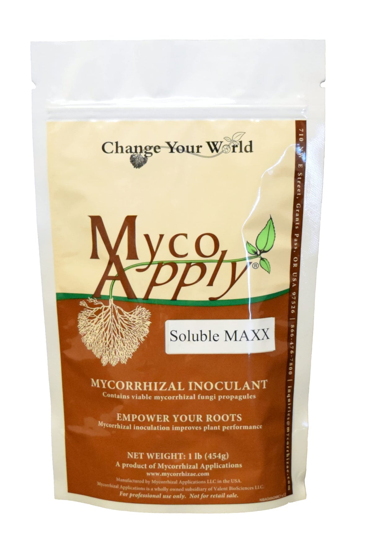 Soluble MAXX powder in bag ready for inoculation to enrich soil biology.