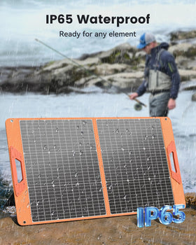 SOLUPUP 100W kickstands angled for optimal sun exposure.
