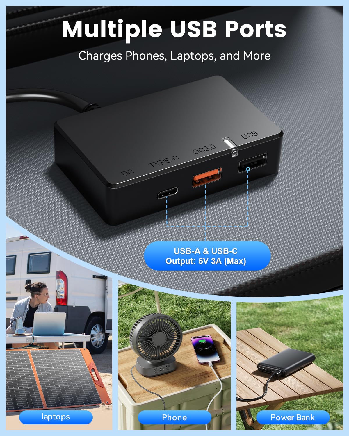 SOLUPUP 100W lightweight design ideal for backpacking and travel.