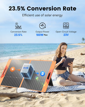 SOLUPUP 100W with XT60 and Anderson interface enables versatile power connections.