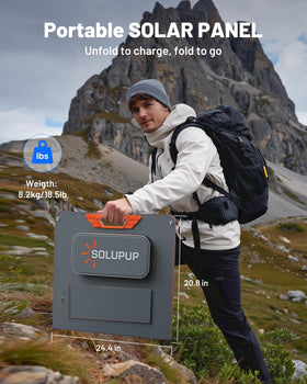 SOLUPUP 200W lightweight design with magnetic handle for easy transport