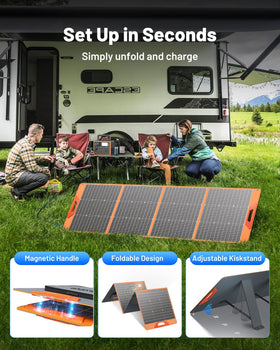 SOLUPUP 200W four kickstands ensure stable setup on uneven ground