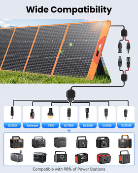 SOLUPUP 200W open panel with stands deployed for outdoor setup