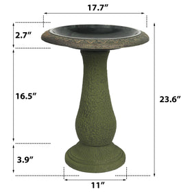 Solution4Patio bird bath 17.7-inch wide basin offers ample space
