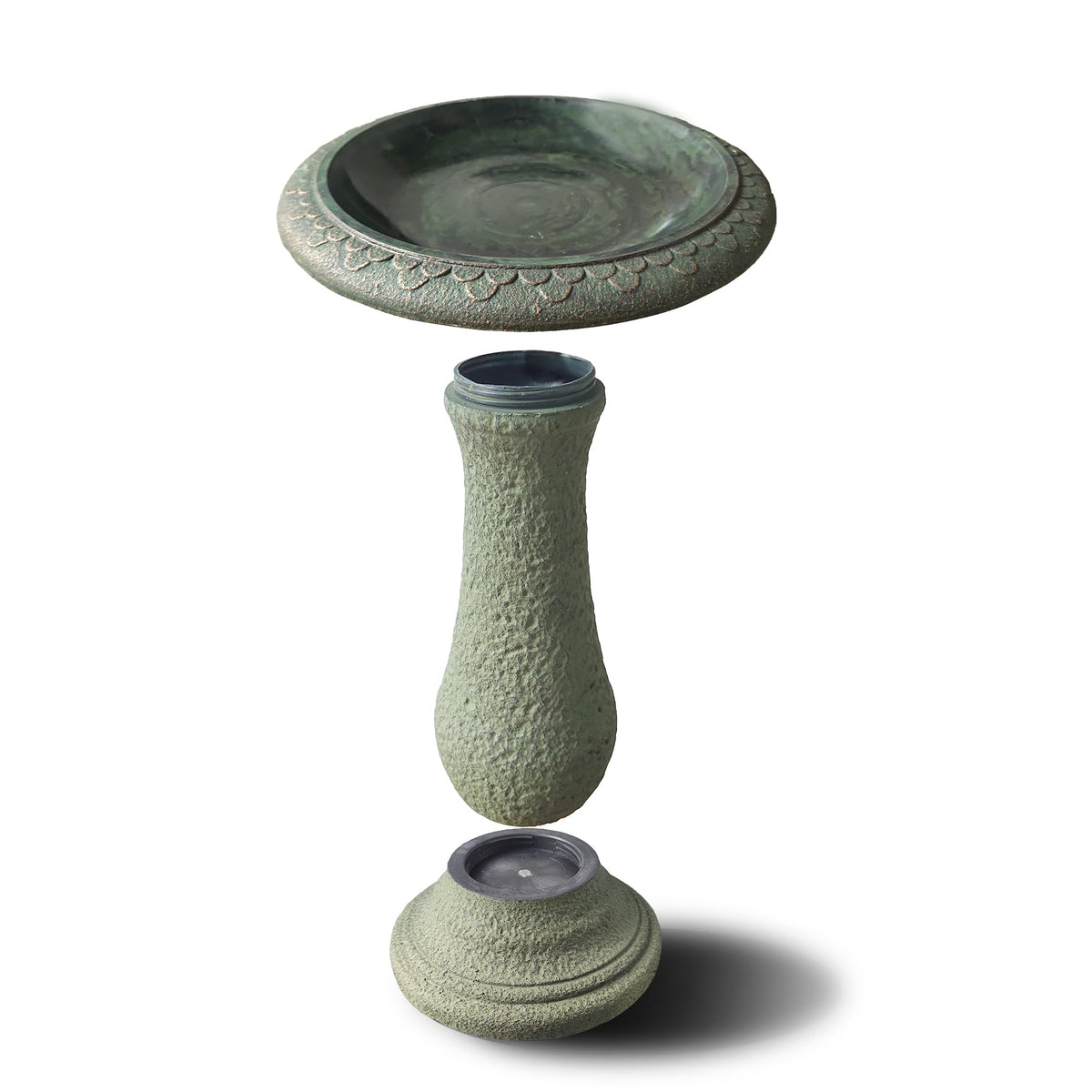Solution4Patio bird bath easy-twist-lock assembly in seconds