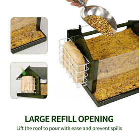Solution4Patio green 360-degree feeding, attracts multiple species from every angle