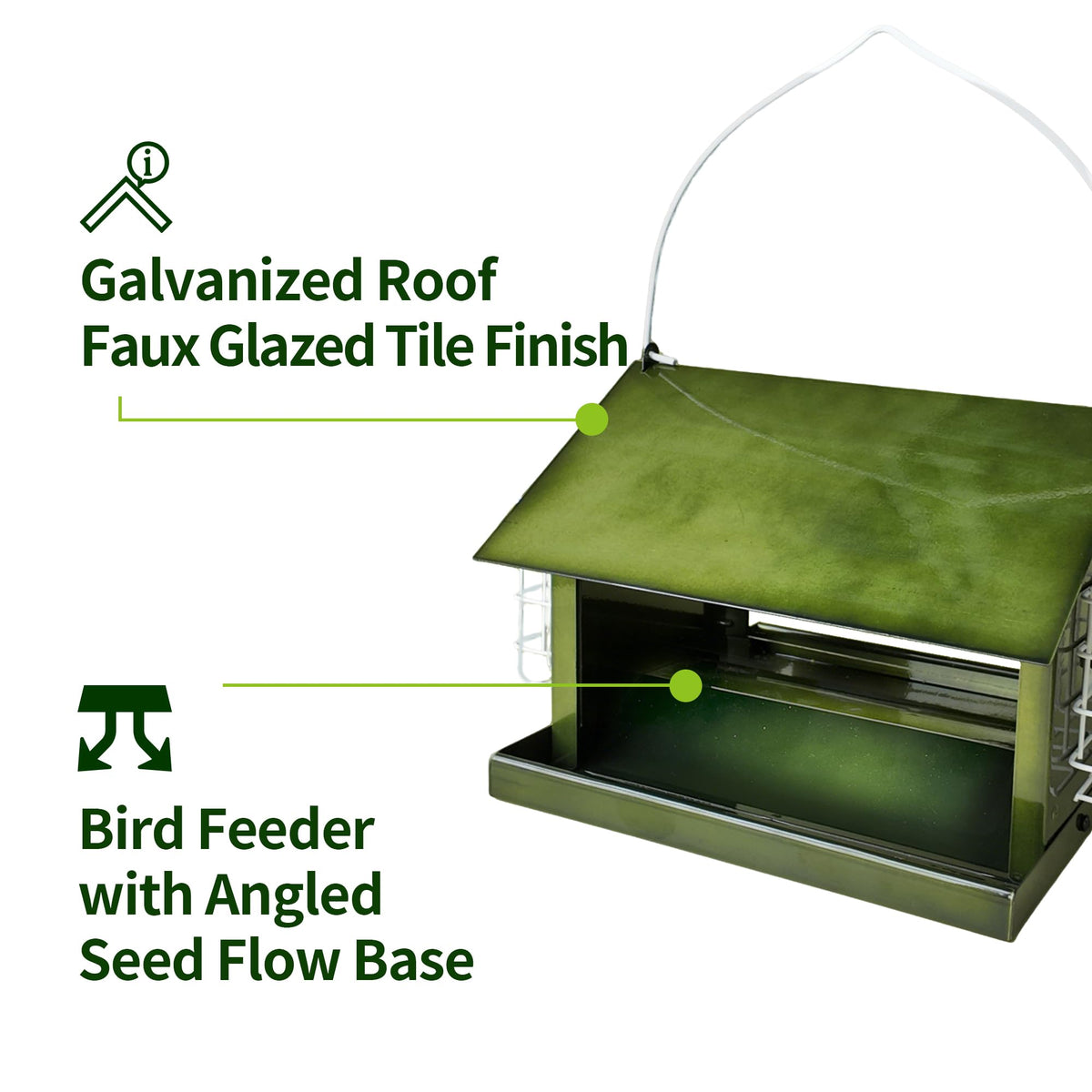 Solution4Patio green dual suet cake feeder, weatherproof and pest-resistant