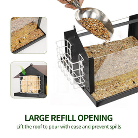 Solution4Patio weatherproof roof protects seed from rain and sun year-round.
