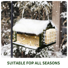 Solution4Patio weatherproof green bird feeder built for outdoor use