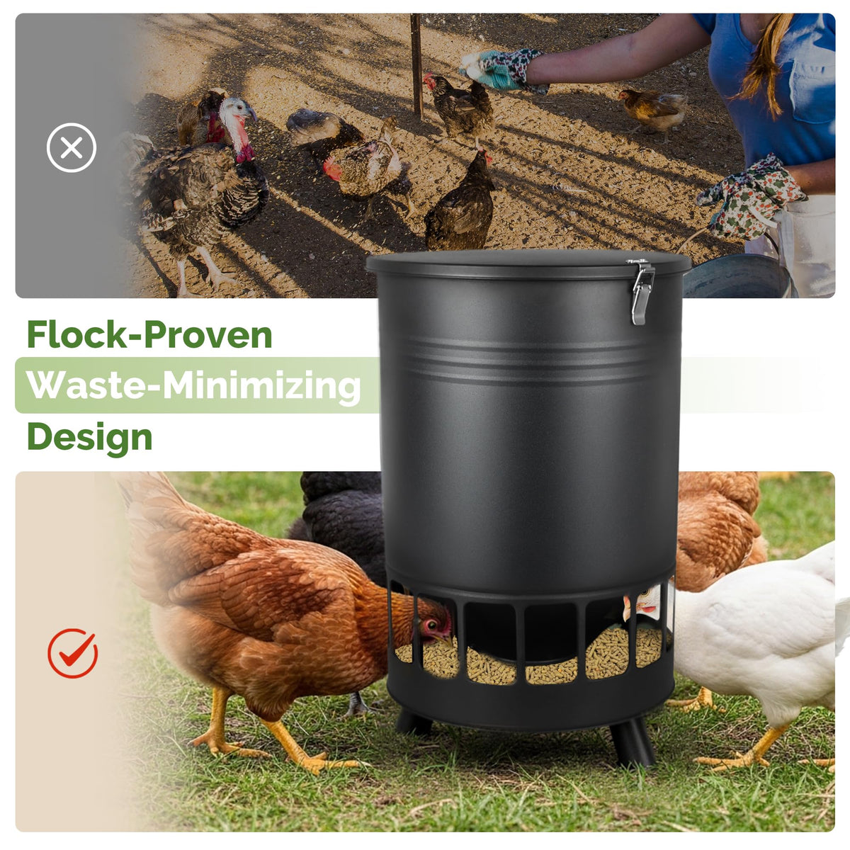Solution4Patio gravity feeder assembly steps shown for quick setup.