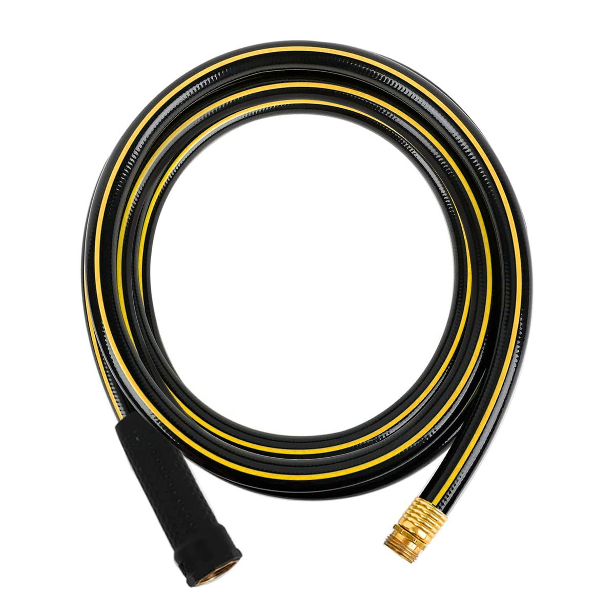 Solution4Patio short leader hose with kink-free design for easy yard watering.