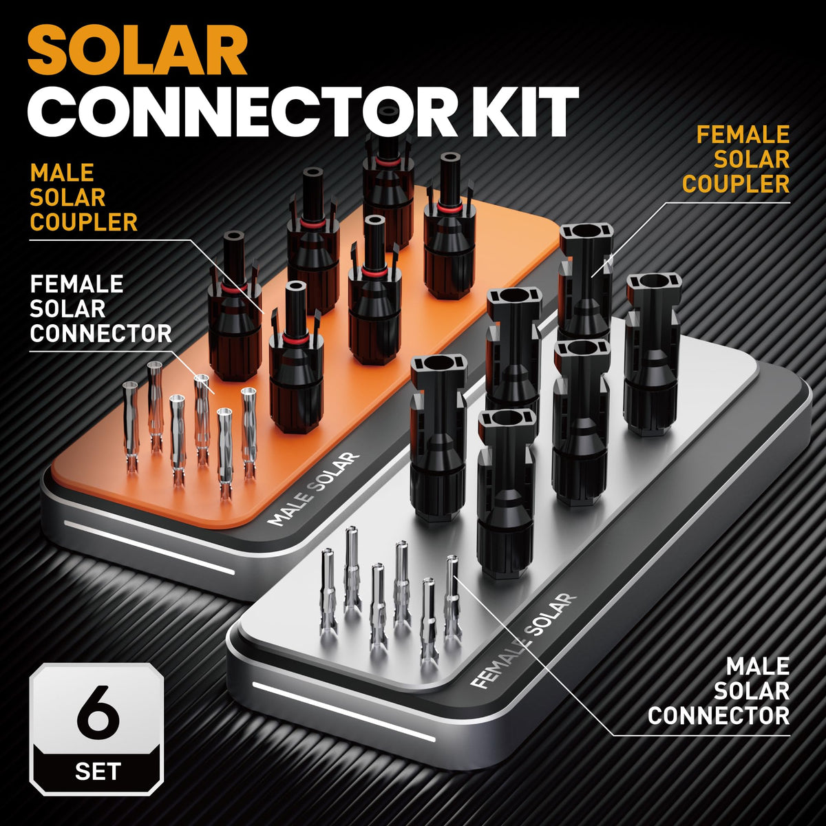 IP67 waterproof solar connectors ready for outdoor use.