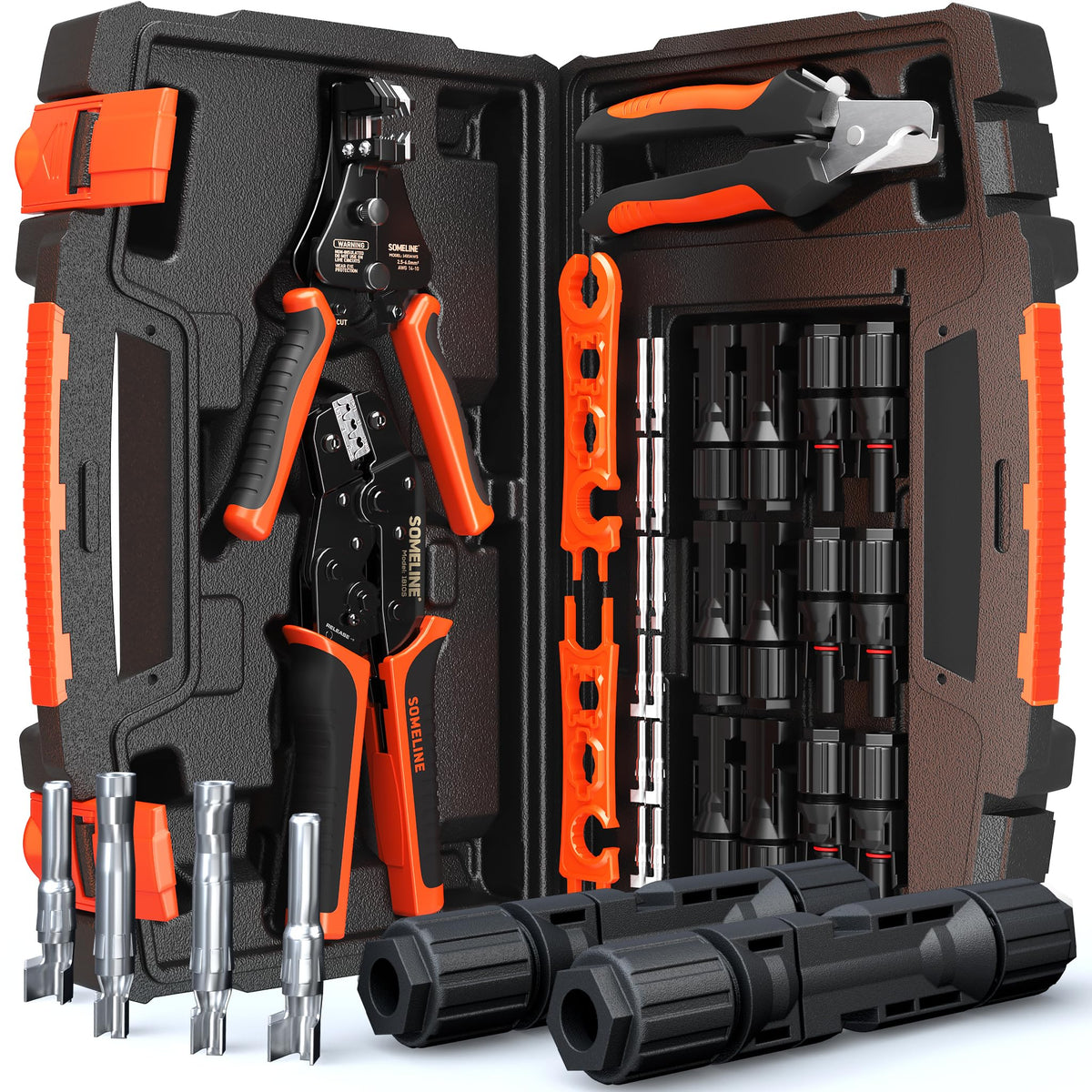 SOMELINE solar crimp tool for precise 14-10 AWG crimps and secure terminations