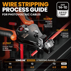 SOMELINE wire strippers for clean, efficient PV wiring preparation