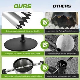 Somivrusa protective-ring grip keeps hands safe during digging and use.