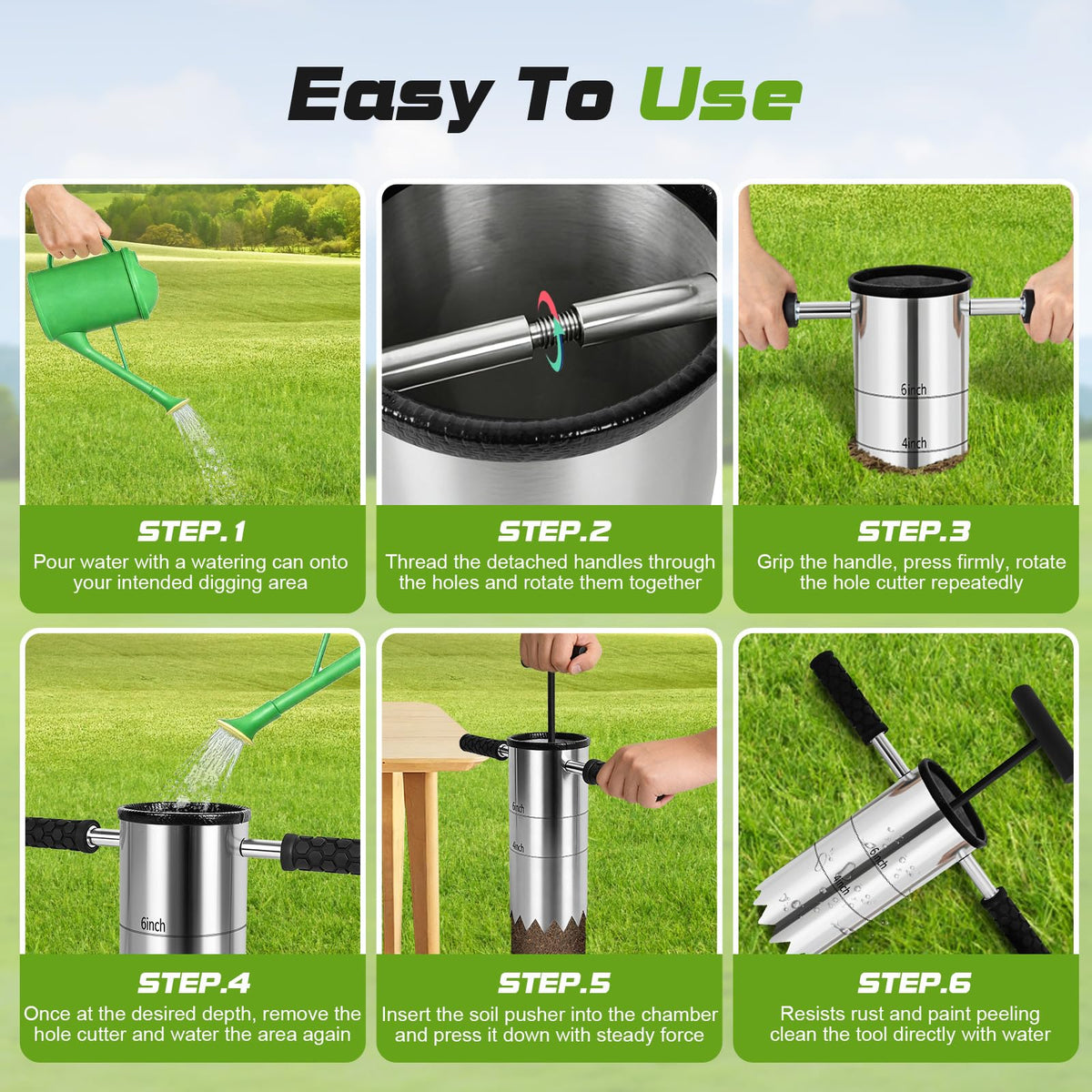 Somivrusa stainless-steel body resists rust for long-lasting backyard golf projects.