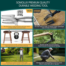 No chemicals needed with SOMOLUX stand-up weed puller for safe yards