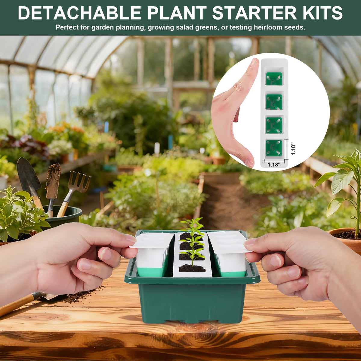 Sondiko five-row tray design keeps seeds neatly organized while watering independently.
