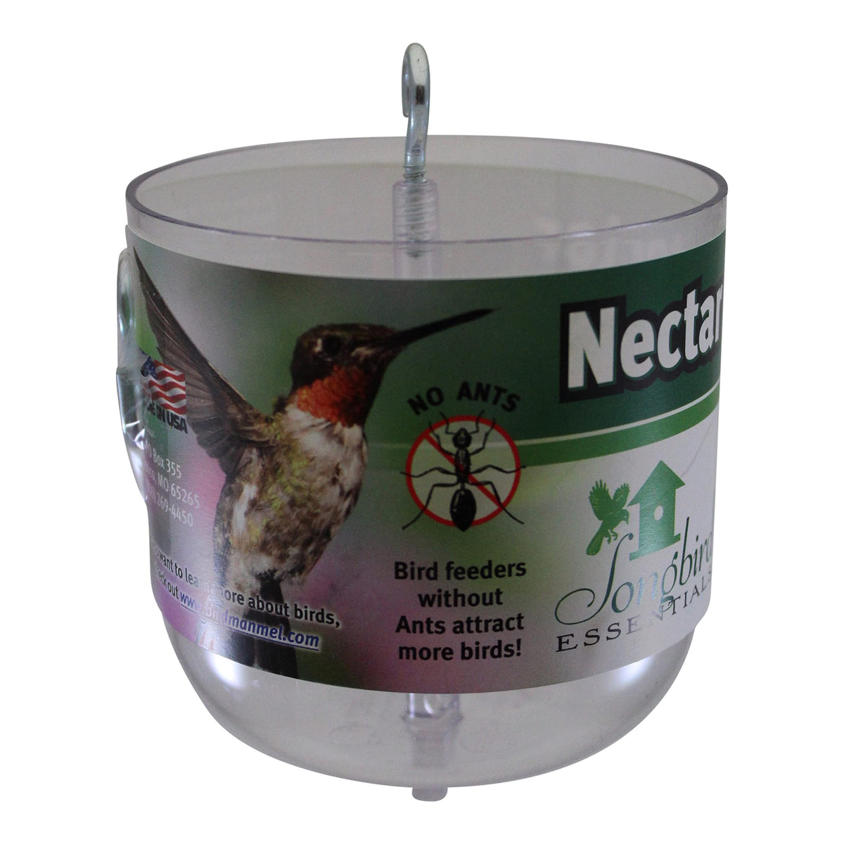 Songbird Essentials Nectar Protector feeder-setup between hanger and feeder
